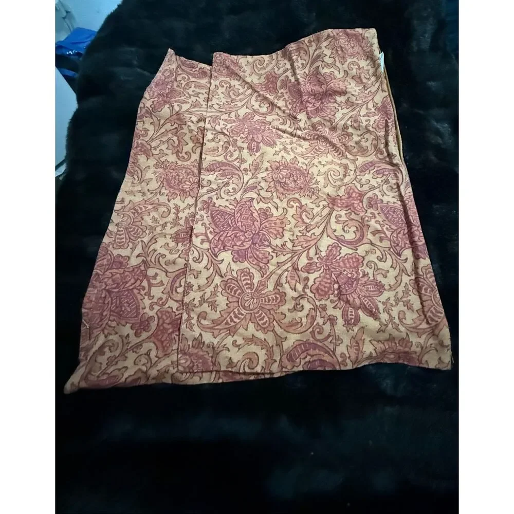 Pottery Barn Cotton Linen Floral Paisley Fall Jacobean pillow shams x 2